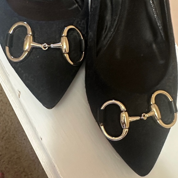 Gucci Black Kitten Heels with signature GG Sz 39 - Picture 10 of 12